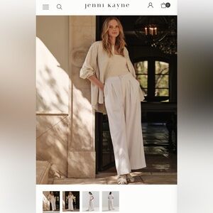 Jenni Kayne Off-White Wide Leg Pants
